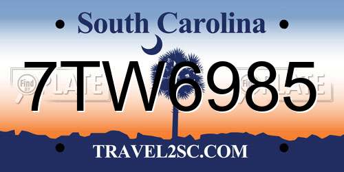 7TW6985 South Carolina License Plate