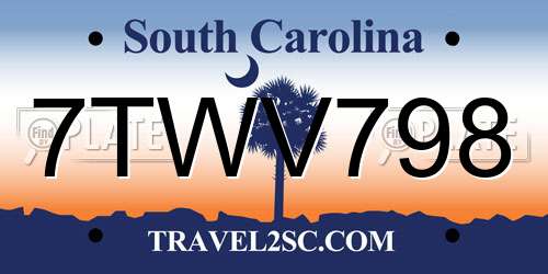 7TWV798 South Carolina License Plate
