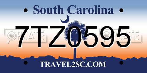 7TZ0595 South Carolina License Plate