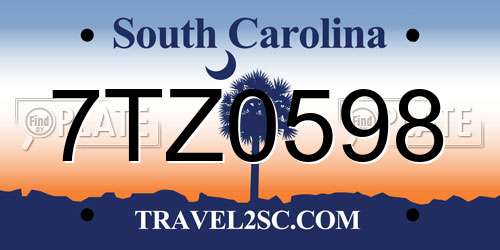 7TZ0598 South Carolina License Plate