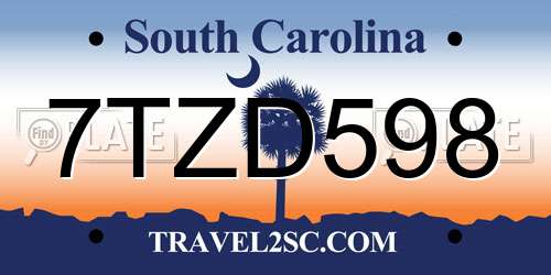 7TZD598 South Carolina License Plate