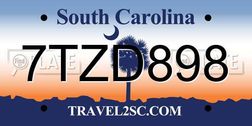 7TZD898 South Carolina License Plate