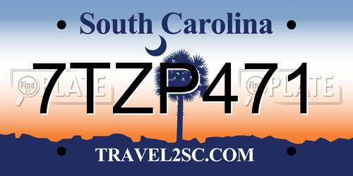 7TZP471 South Carolina License Plate