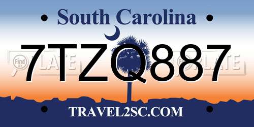 7TZQ887 South Carolina License Plate