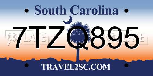 7TZQ895 South Carolina License Plate