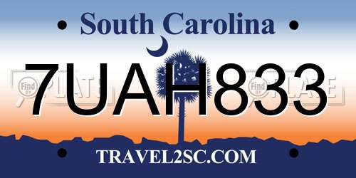 7UAH833 South Carolina License Plate
