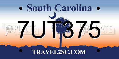 7UT375 South Carolina License Plate