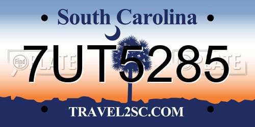 7UT5285 South Carolina License Plate