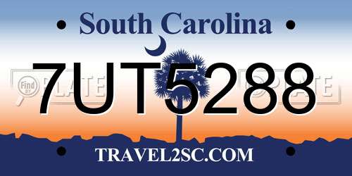 7UT5288 South Carolina License Plate
