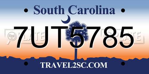 7UT5785 South Carolina License Plate