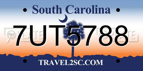 7UT5788 South Carolina License Plate