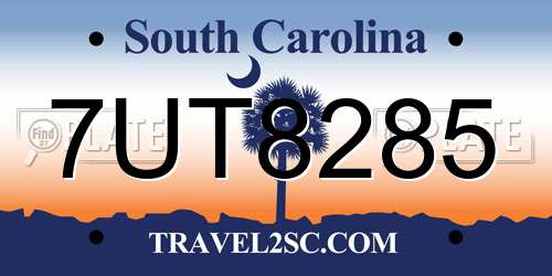 7UT8285 South Carolina License Plate