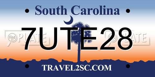 7UTE28 South Carolina License Plate