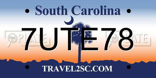 7UTE78 South Carolina License Plate