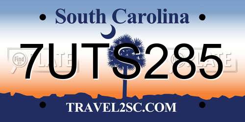 7UTS285 South Carolina License Plate
