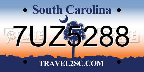 7UZ5288 South Carolina License Plate