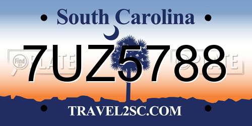 7UZ5788 South Carolina License Plate