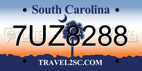 7UZ8288 South Carolina License Plate