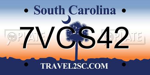 7VCS42 South Carolina License Plate