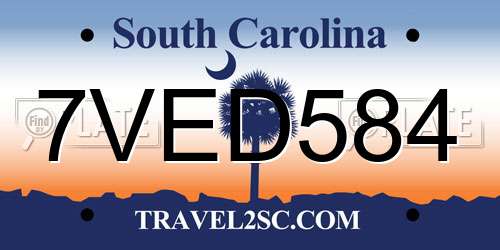 7VED584 South Carolina License Plate