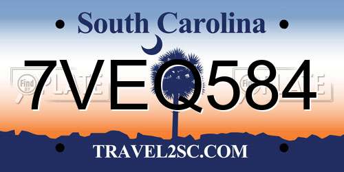 7VEQ584 South Carolina License Plate