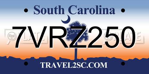 7VRZ250 South Carolina License Plate