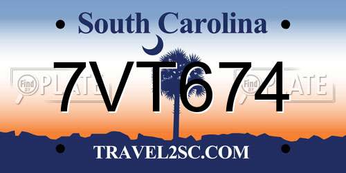 7VT674 South Carolina License Plate