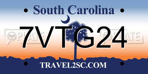 7VTG24 South Carolina License Plate