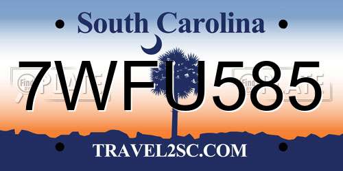 7WFU585 South Carolina License Plate