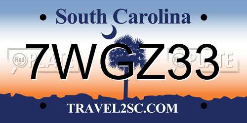 7WGZ33 South Carolina License Plate