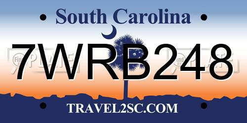 7WRB248 South Carolina License Plate