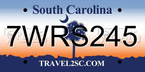 7WRS245 South Carolina License Plate