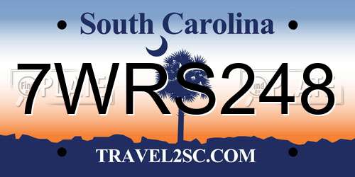 7WRS248 South Carolina License Plate