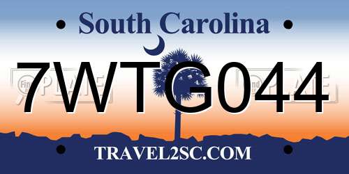 7WTG044 South Carolina License Plate