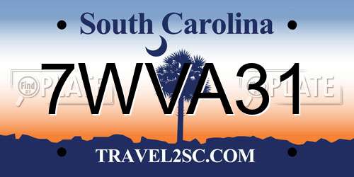 7WVA31 South Carolina License Plate
