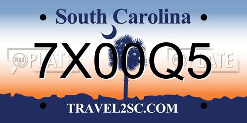 7X00Q5 South Carolina License Plate