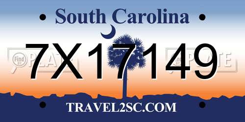 7X17149 South Carolina License Plate