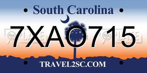 7XAO715 South Carolina License Plate