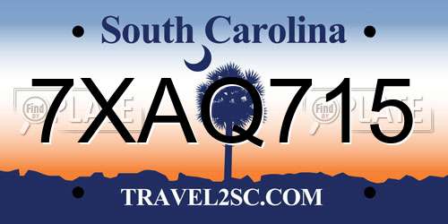 7XAQ715 South Carolina License Plate