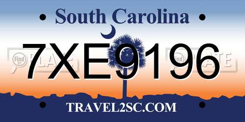 7XE9196 South Carolina License Plate