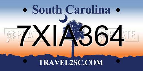 7XIA364 South Carolina License Plate