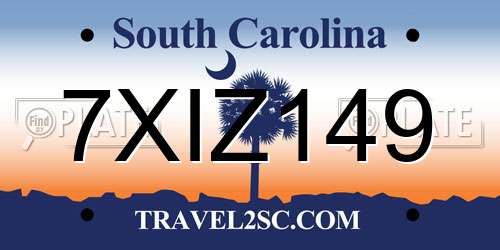 7XIZ149 South Carolina License Plate