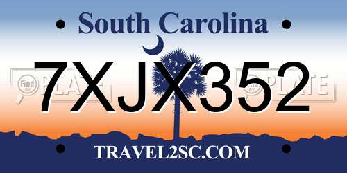 7XJX352 South Carolina License Plate