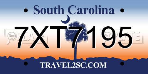 7XT7195 South Carolina License Plate