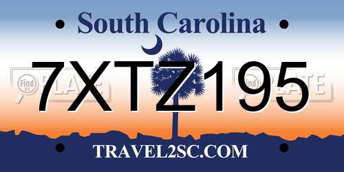 7XTZ195 South Carolina License Plate