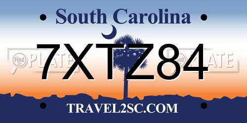 7XTZ84 South Carolina License Plate