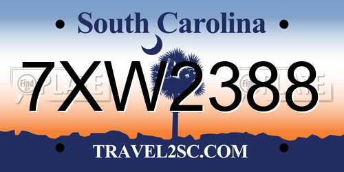 7XW2388 South Carolina License Plate