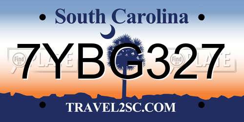 7YBG327 South Carolina License Plate