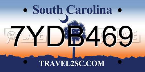 7YDB469 South Carolina License Plate