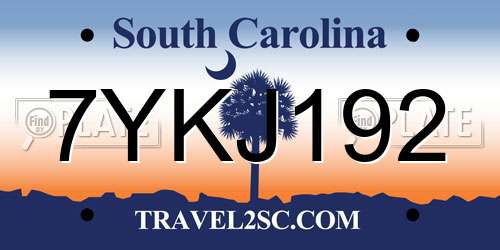 7YKJ192 South Carolina License Plate